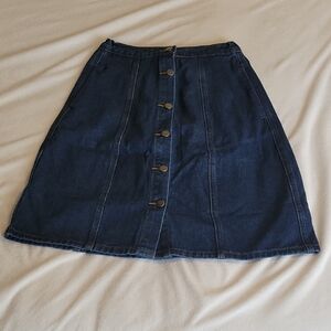 NWOT Allegra K Dark Blue A-Line Denim Skirt
